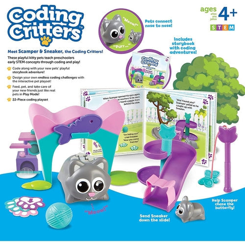 Coding Critters® Scamper & Sneaker | 22 pieces Coding Robot by Learning Resources US | Age 4+