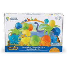 Load image into Gallery viewer, Counting Dino Sorters | Math Set of 60 Colored Dinosaurs by Learning Resources US | Age 3+
