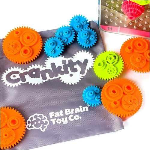 Crankity  - Portable Gears Kit for Solving 40 challenges; 4 levels of difficulty | by Fat Brain US for Kids age 6+