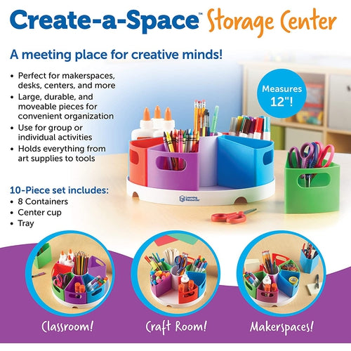 Create A Space Storage Center | Large, Durable, and Movable 10 pcs Organization Set | Art & Craft Store Kit by Learning Resources US