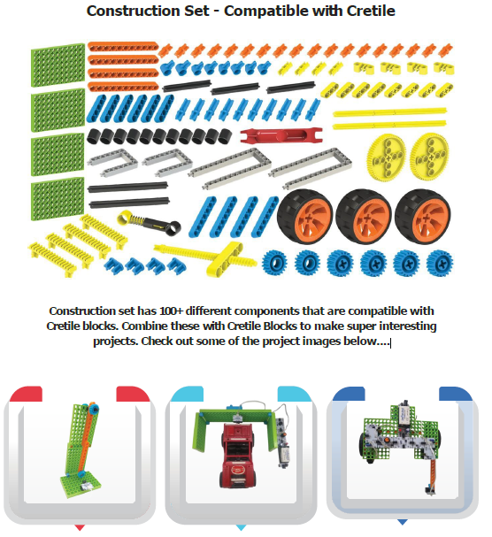 [PRE-ORDER] Cretile School STEM Kit | 100 pcs construction kit for amazing Activities for both Jr / Sr Studenents