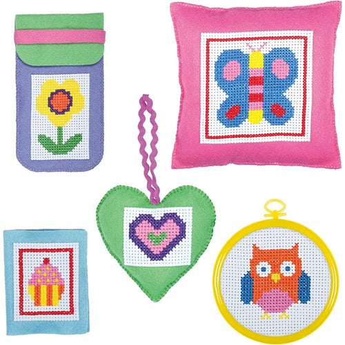 Cross Stitch Case | 5 exciting projects | Art & Craft set by Galt UK | Ages 7+