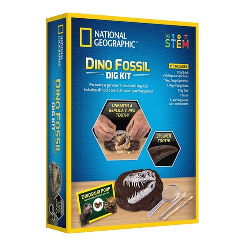 Dinosaur Dig KIT | Genuine Dinosaurs Fossils Science Set by National Geographic | Age 8+
