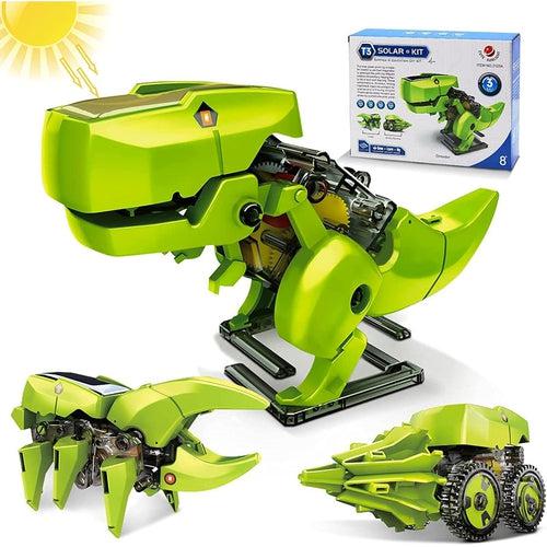 Dinosaur Solar Robot + Cutter | 3-in-1 DIY Building Science Experiment Puzzle Kit | Age 8+