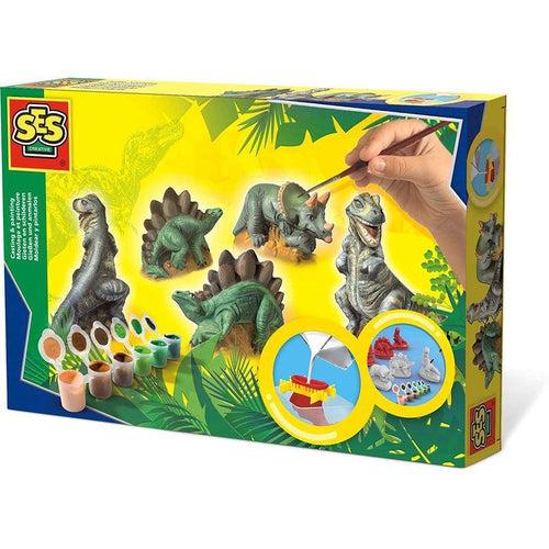 Dinosaurs Plaster, Casting and Painting | Arts & Cratfs Set by SES Creative NL | Age 5+