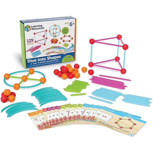 Dive into Shapes!™ A "Sea" and Build Geometry Set | 129 Pieces by Learning Resources US | Age 6+