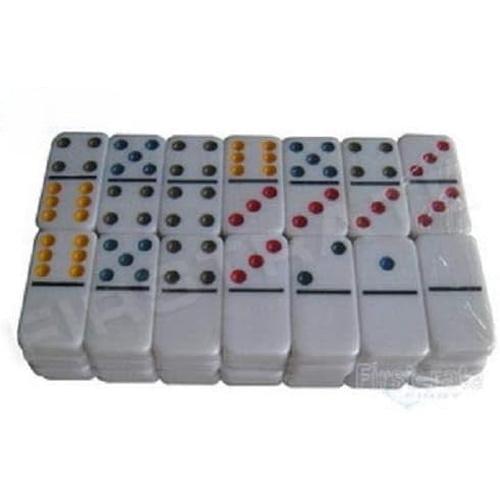 Double 6 Color Dot Dominoes with Metal Tin Case - Set of 28 | Math Brain Game set for all