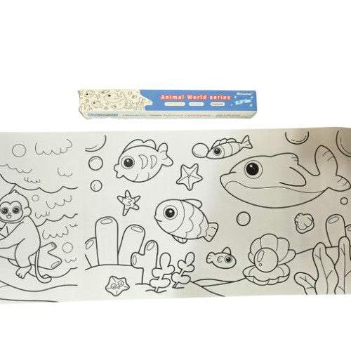 Drawing Paper Roll 3 meter long | Safely Sticky to Wall, Window, Table, etc | Multi-color and design Art Set for Kids Age 2+