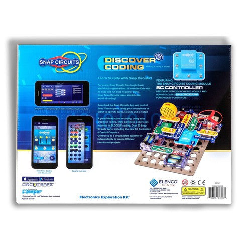 Elenco Snap Circuits® Discover Coding - Graphical/Blockly coding over Bluetooth | SCD303 educational set for future engineers Age 8+