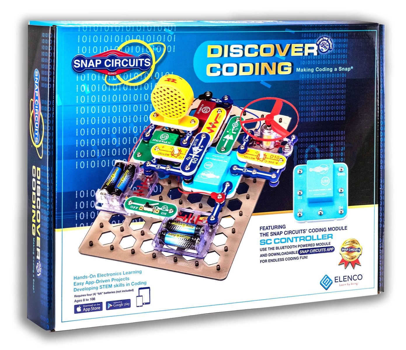 Elenco Snap Circuits® Discover Coding - برمجة رسومية/كتلية عبر البلوتوث | مجموعة تعليمية SCD303 للمهندسين المستقبليين من سن 8 سنوات فما فوق 