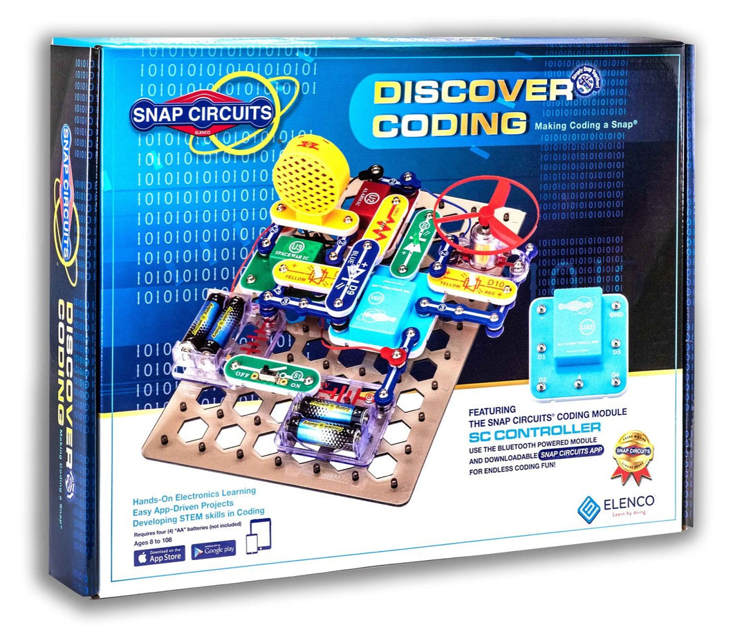 Elenco Snap Circuits® Discover Coding - Graphical/Blockly coding over Bluetooth | SCD303 educational set for future engineers Age 8+