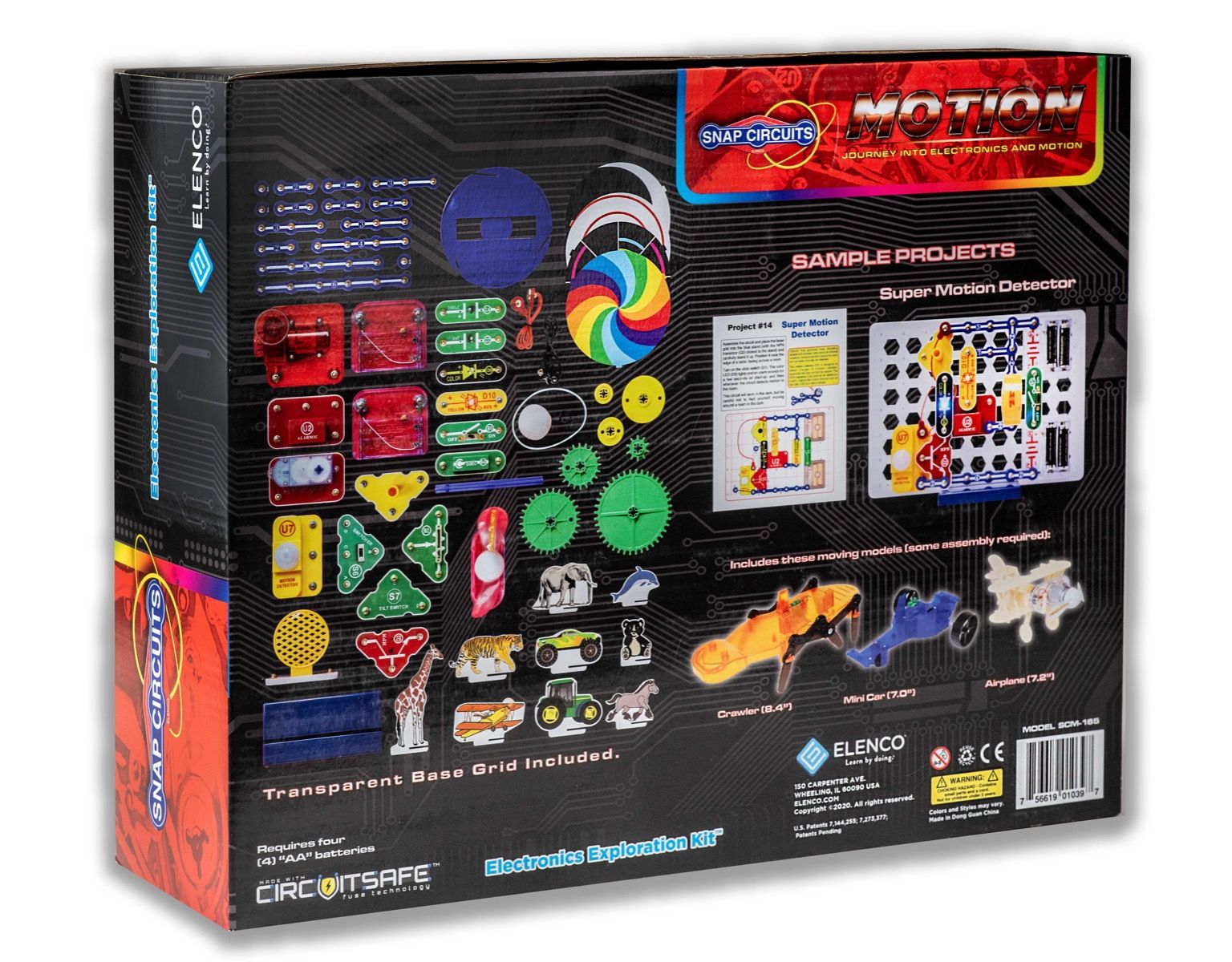 Elenco Snap Circuits® Motion - أكثر من 165 مشروعًا تركز جميعها على الحركة والفيزياء | لعبة SCM-165 التعليمية للأطفال من سن 8 سنوات فما فوق