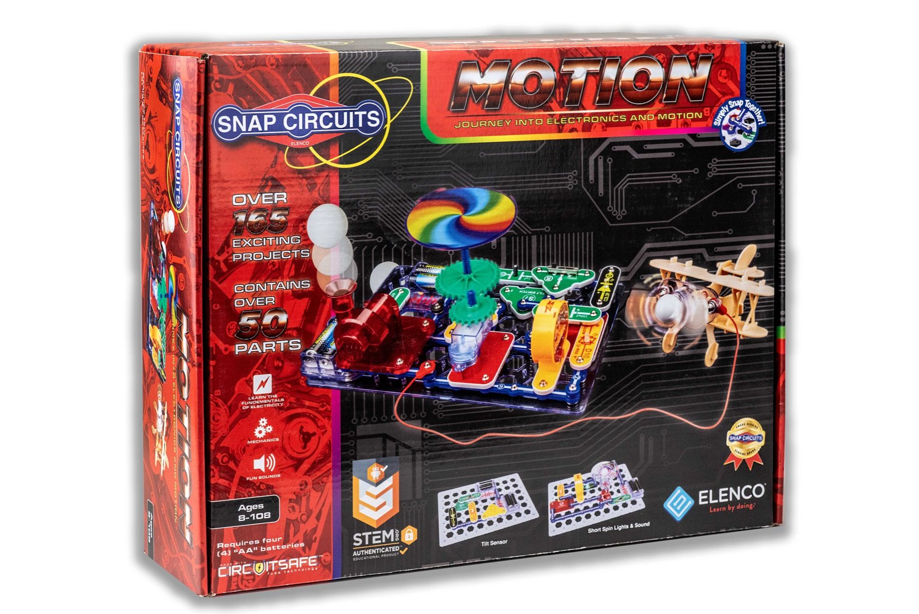 Elenco Snap Circuits® Motion - أكثر من 165 مشروعًا تركز جميعها على الحركة والفيزياء | لعبة SCM-165 التعليمية للأطفال من سن 8 سنوات فما فوق