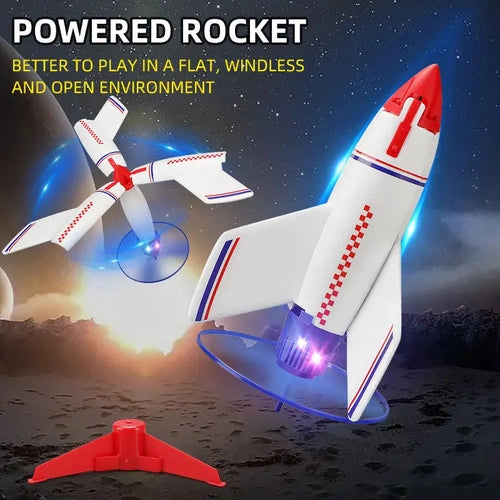 Flying Rocket Launcher | Electric-Powered Self-Launching Air Rocket Toy for Kids Age 5+