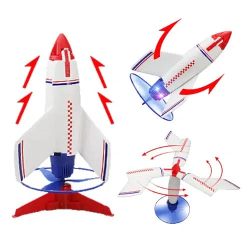 Flying Rocket Launcher | Electric-Powered Self-Launching Air Rocket Toy for Kids Age 5+