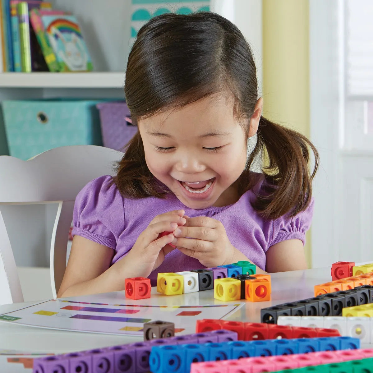 Learning Resources Mathlink® Cubes Activity Set- LSP4286-UK | 115 pcs Math Educational Kit for kids Age 3+