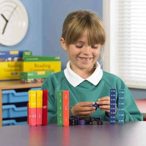 Fraction Tower® Equivalency Cubes | 51-Piece Math Set by Learning Resources | Age 6+