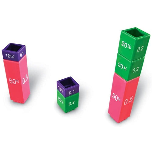 Fraction Tower® Equivalency Cubes | 51-Piece Math Set by Learning Resources | Age 6+