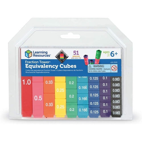 Fraction Tower® Equivalency Cubes | 51-Piece Math Set by Learning Resources | Age 6+