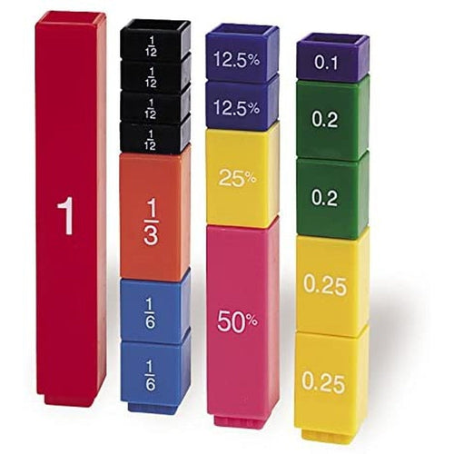 Fraction Tower® Fraction Cubes | 51-Piece Math Set by Learning Resources | Age 6+