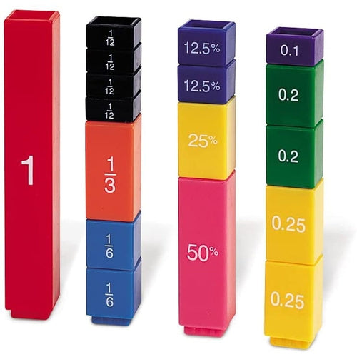 Fraction Tower® Fraction Cubes | 51-Piece Math Set by Learning Resources | Age 6+