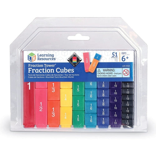 Fraction Tower® Fraction Cubes | 51-Piece Math Set by Learning Resources | Age 6+