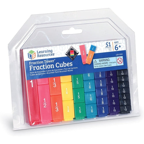 Fraction Tower® Fraction Cubes | 51-Piece Math Set by Learning Resources | Age 6+