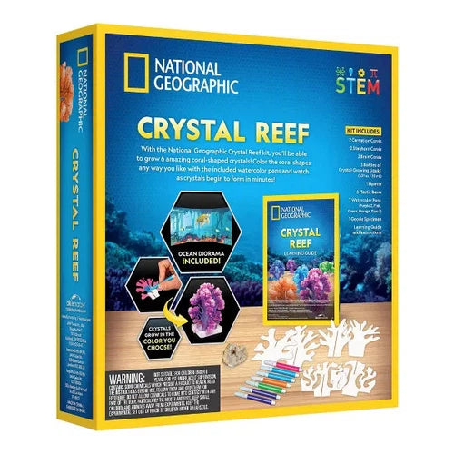 National Geographic Crystal Reef | Grow 6 awesome coral shapes | Science Educational Craft Kit with Art Supplies for Kids Age 8+