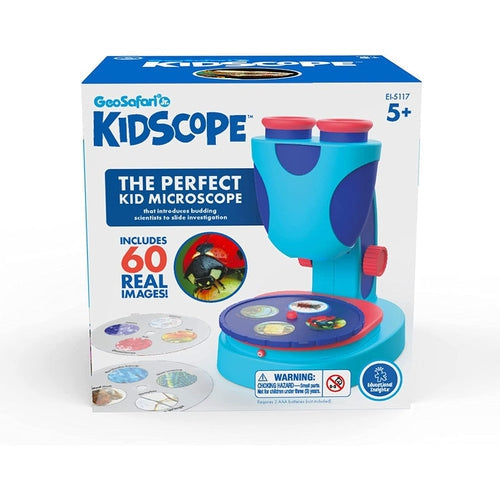 GeoSafari Kidscope |  The Perfect Kid Microscope - 3x larger using 2 extra-large eyepieces Science set by Learning Resources US | Age 5+