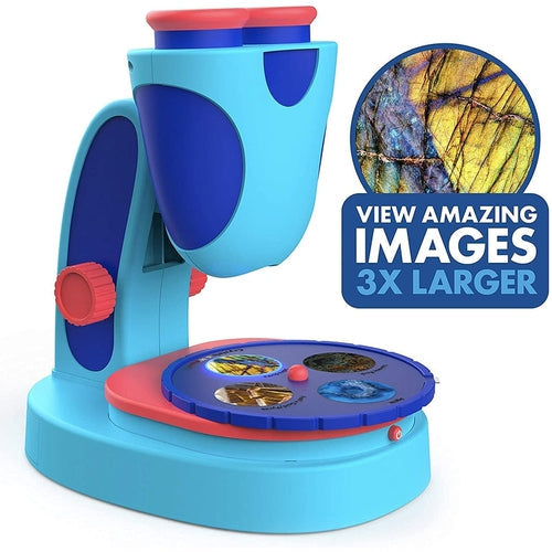 GeoSafari Kidscope |  The Perfect Kid Microscope - 3x larger using 2 extra-large eyepieces Science set by Learning Resources US | Age 5+