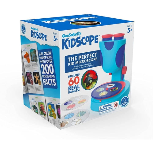 GeoSafari Kidscope | پرفیکٹ کڈ مائیکروسکوپ - 2 اضافی بڑے آئی پیس کا استعمال کرتے ہوئے 3x بڑا عمر 5+