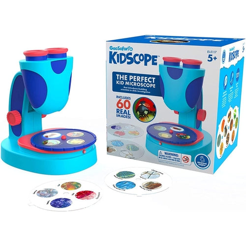 GeoSafari Kidscope | پرفیکٹ کڈ مائیکروسکوپ - 2 اضافی بڑے آئی پیس کا استعمال کرتے ہوئے 3x بڑا عمر 5+