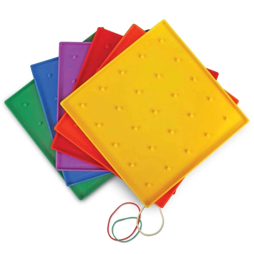 Geoboards 5x5 Pin (Set of 10) - LER0153 | Classpack Math Set by Learning Resources US | Age 5+