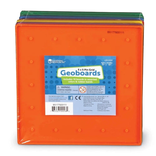 Geoboards 5x5 Pin (Set of 10) - LER0153 | Classpack Math Set by Learning Resources US | Age 5+
