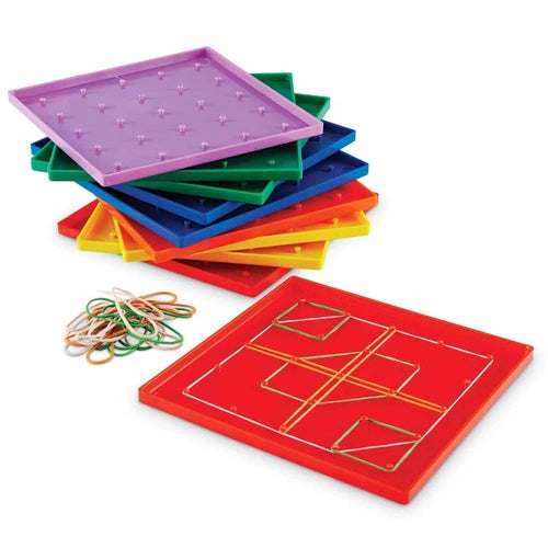 Geoboards 5x5 Pin (Set of 10) - LER0153 | Classpack Math Set by Learning Resources US | Age 5+