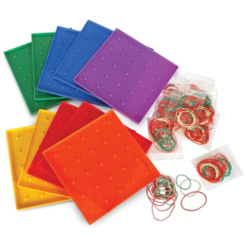 Geoboards 5x5 Pin (Set of 10) - LER0153 | Classpack Math Set by Learning Resources US | Age 5+