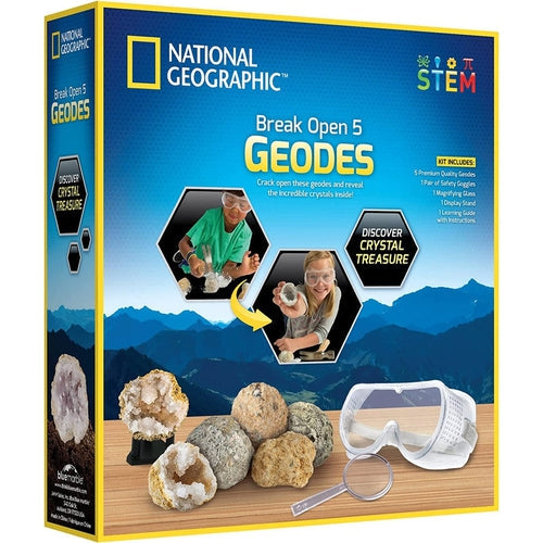 Geodes, Break Open 5 geodes | Science set by National Geographic | Age 6+