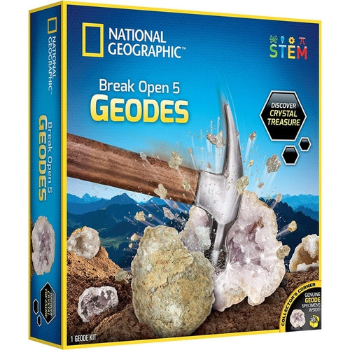 Geodes, Break Open 5 geodes | Science set by National Geographic | Age 6+