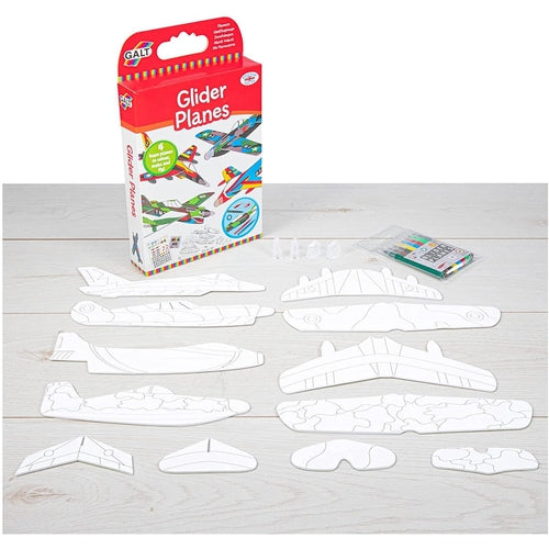 Glider Planes, 4 foam planes to make, color, and fly | Art & Craft Set by Galt UK | Ages 5+