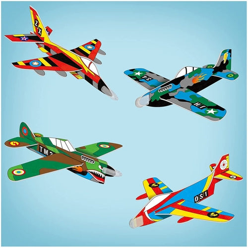 Glider Planes, 4 foam planes to make, color, and fly | Art & Craft Set by Galt UK | Ages 5+