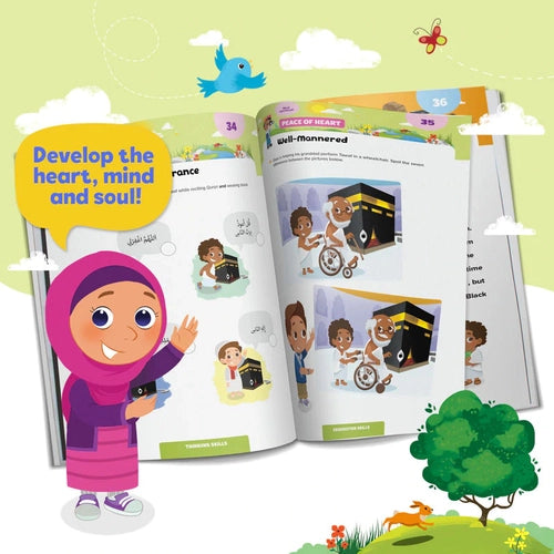 Hajj & Umrah Activity Book (Big Kids) - Islamic reading book including 100+ stickers by LearningRoots UK | Age 8+