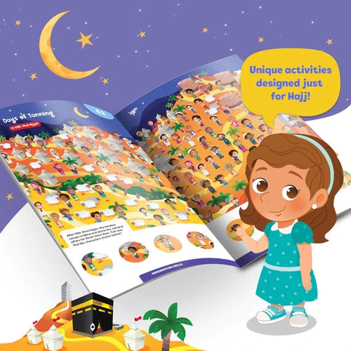 Hajj & Umrah Activity Book (Big Kids) - Islamic reading book including 100+ stickers by LearningRoots UK | Age 8+