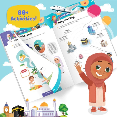 Hajj & Umrah Activity Book (Big Kids) - Islamic reading book including 100+ stickers by LearningRoots UK | Age 8+