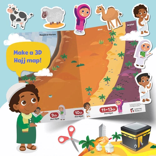 Hajj & Umrah Activity Book (Big Kids) - Islamic reading book including 100+ stickers by LearningRoots UK | Age 8+