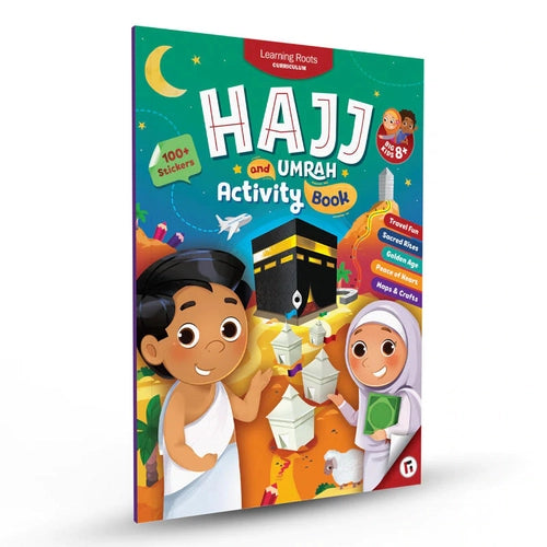Hajj & Umrah Activity Book (Big Kids) - Islamic reading book including 100+ stickers by LearningRoots UK | Age 8+