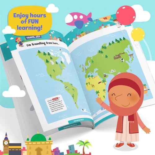 Hajj & Umrah Activity Book (Little Kids) - Islamic reading book including 200+ stickers by LearningRoots UK | Age 5+