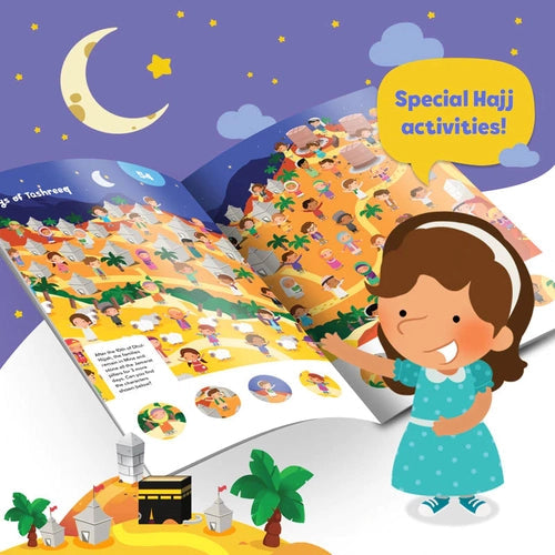 Hajj & Umrah Activity Book (Little Kids) - Islamic reading book including 200+ stickers by LearningRoots UK | Age 5+