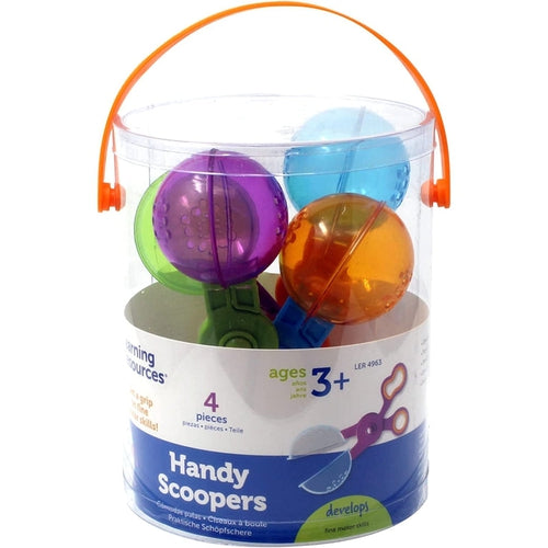 Learning Resources Handy Scoopers | Fine Motor Toy, Easy Scoop & Grip | 4 pcs Science set for kids Age 3+