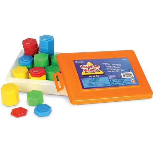 Hexagram® Metric Weight Set  | 54-Piece Math Set by Learning Resources | Age 6+