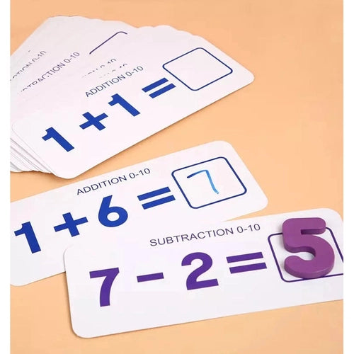 I Love Mathematics Kit | Flash Cards, Counting Sticks, Number Blocks  | Math / Montessori set for Kids 3+